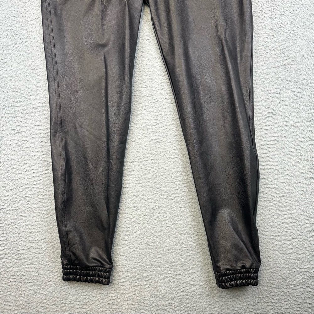 Spanx Faux Leather Leggings Womens Medium Black Stretch Pockets Casual Tapered - Picture 3 of 15
